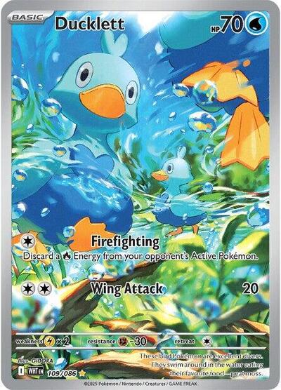 Scarlet & Violet White Flare - 109/086 Ducklett Illustration Rare