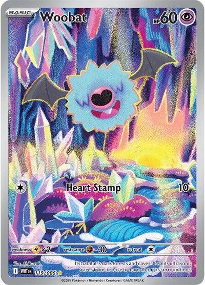 Scarlet & Violet White Flare - 119/086 Woobat Illustration Rare