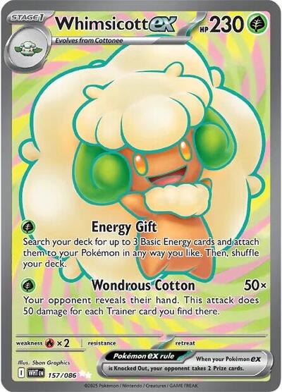 Scarlet & Violet White Flare - 157/086 Whimsicott ex Ultra Rare
