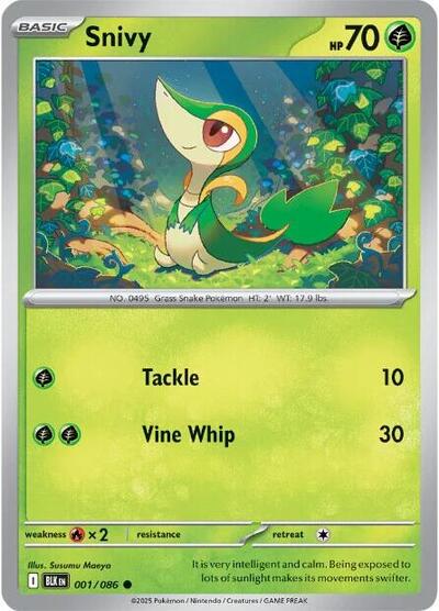Scarlet & Violet Black Bolt - 001/086 Snivy Common