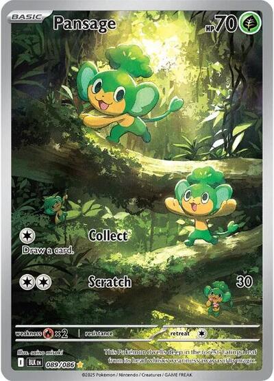 Scarlet & Violet Black Bolt - 089/086 Pansage Illustration Rare