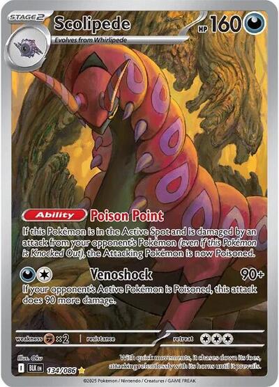 Scarlet & Violet Black Bolt - 134/086 Scolipede Illustration Rare
