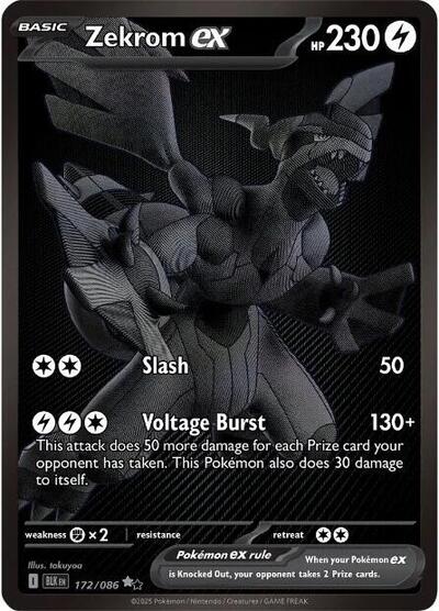 Scarlet & Violet Black Bolt - 172/086 Zekrom ex Black White Rare