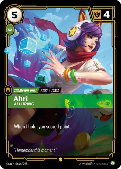 Riftbound - Origins - 066a/298 Ahri - Alluring (Alternate Art) Showcase