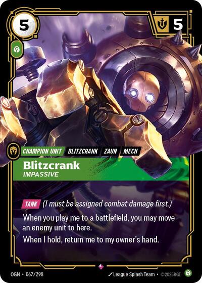 Riftbound - Origins - 067/298 Blitzcrank - Impassive Rare
