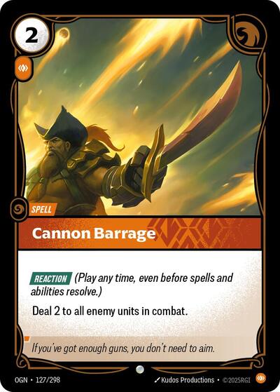 Riftbound - Origins - 127/298 Cannon Barrage Common