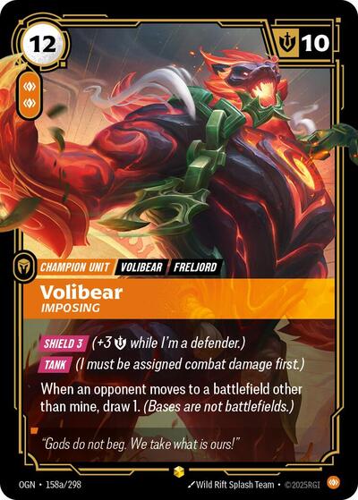 Riftbound - Origins - 158a/298 Volibear - Imposing (Alternate Art) Showcase