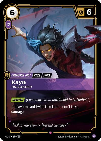 Riftbound - Origins - 189/298 Kayn - Unleashed Rare