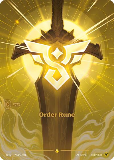 Riftbound - Origins - 214a/298 Order Rune (Alternate Art) Showcase