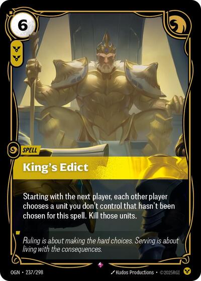 Riftbound - Origins - 237/298 King's Edict Rare