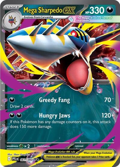 Mega Evolution Phantasmal Flames - 061/094 Mega Sharpedo ex Double Rare