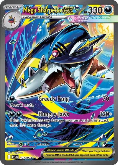 Mega Evolution Phantasmal Flames - 127/094 Mega Sharpedo ex Special Illustration Rare