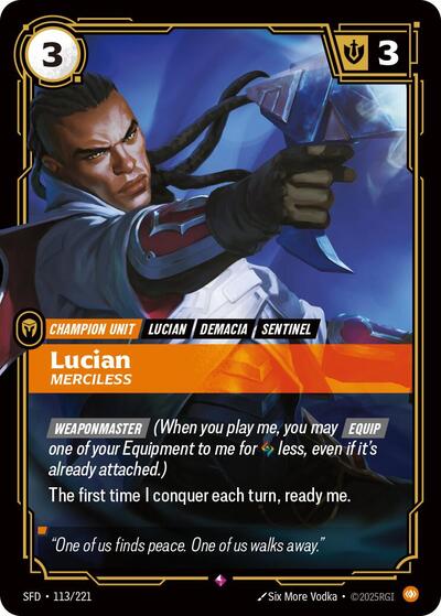 Riftbound Spiritforged - 113/221 Lucian - Merciless Rare
