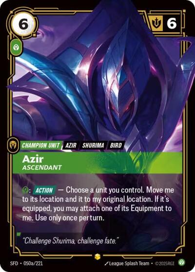 Riftbound Spiritforged - 050a/221 Azir - Ascendant (Alternate Art) Showcase