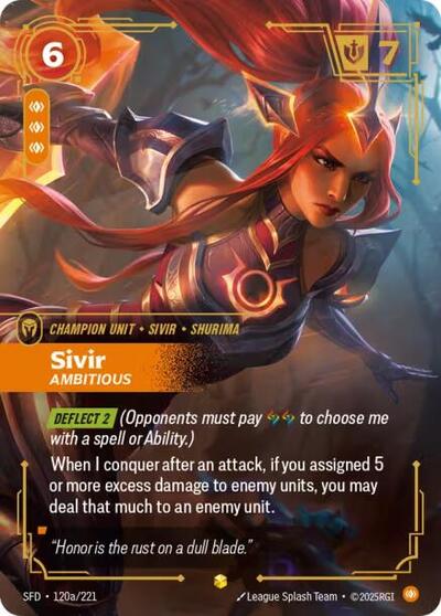 Riftbound Spiritforged - 120a/221 Sivir - Ambitious (Alternate Art) Showcase