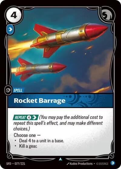 Riftbound Spiritforged - 077/221 Rocket Barrage Uncommon