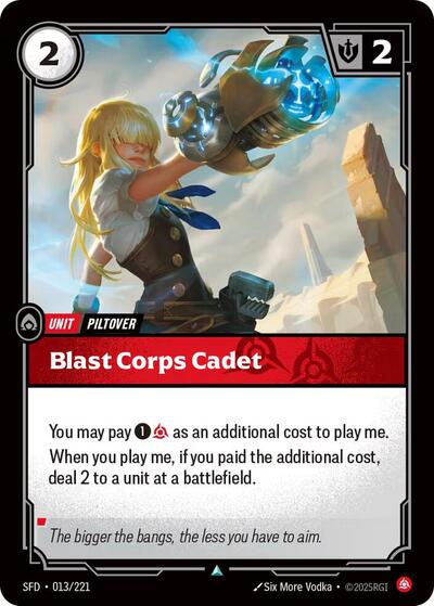 Riftbound Spiritforged - 013/221 Blast Corps Cadet Uncommon