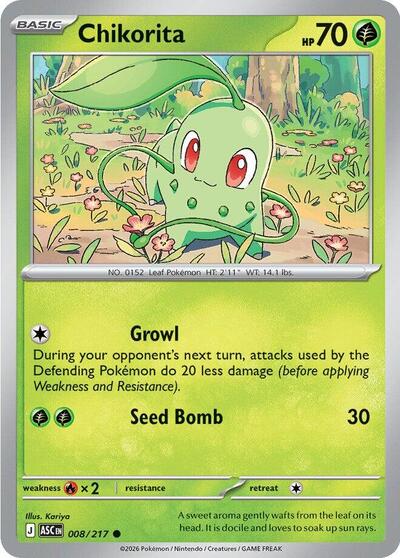 Mega Evolution Ascended Heroes - 008/217 Chikorita Common