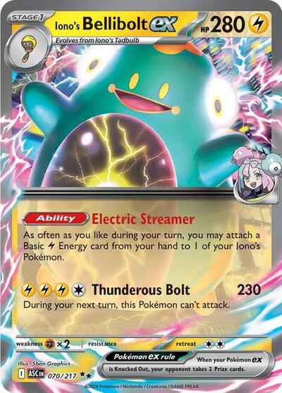 Mega Evolution Ascended Heroes - 070/217 Iono's Bellibolt ex Double Rare