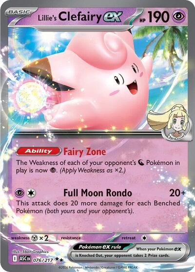 ME: Ascended Heroes - 076/217 Lillie's Clefairy ex Double Rare