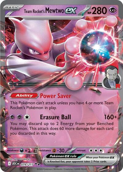 ME: Ascended Heroes - 079/217 Team Rocket's Mewtwo ex Double Rare