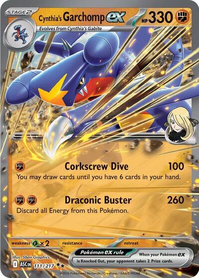 Mega Evolution Ascended Heroes - 111/217 Cynthia's Garchomp ex Double Rare