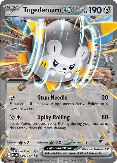 Mega Evolution Ascended Heroes - 149/217 Togedemaru ex Double Rare