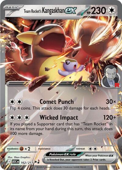 ME: Ascended Heroes - 162/217 Team Rocket's Kangaskhan ex Double Rare