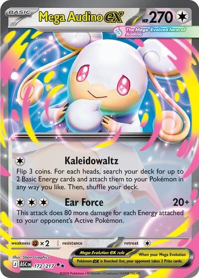 Mega Evolution Ascended Heroes - 172/217 Mega Audino ex Double Rare