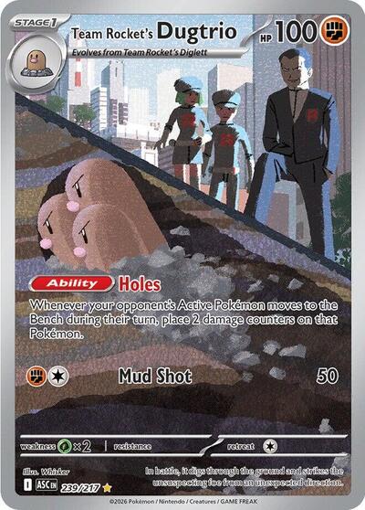 Mega Evolution Ascended Heroes - 239/217 Team Rocket's Dugtrio Illustration Rare