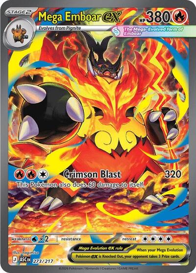 Mega Evolution Ascended Heroes - 273/217 Mega Emboar ex Special Illustration Rare