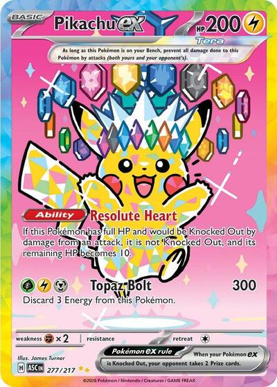 Mega Evolution Ascended Heroes - 277/217 Pikachu ex Special Illustration Rare