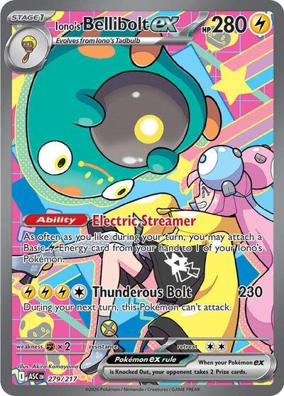 Mega Evolution Ascended Heroes - 279/217 Iono's Bellibolt ex Special Illustration Rare