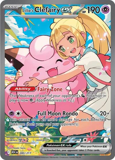 Mega Evolution Ascended Heroes - 280/217 Lillie's Clefairy ex Special Illustration Rare