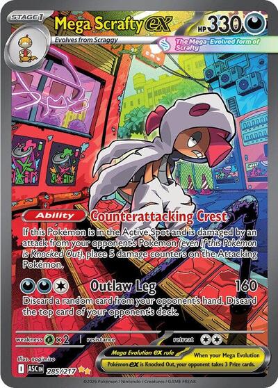 Mega Evolution Ascended Heroes - 285/217 Mega Scrafty ex Special Illustration Rare