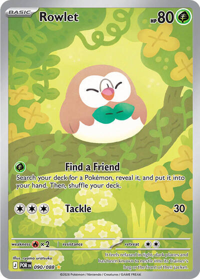 Mega Evolution Perfect Order - 090/088 Rowlet Illustration Rare