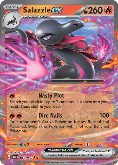 Mega Evolution Perfect Order - 016/088 Salazzle ex - 016/088 Double Rare