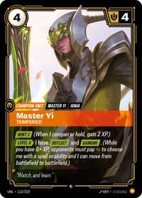 Riftbound- Unleashed - Master Yi - Tempered 113/219 Rare
