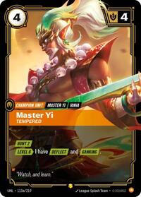 Riftbound- Unleashed - Master Yi - Tempered (Alternate Art) 113a/219 Showcase