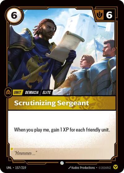 Riftbound - Unleashed - Scrutinizing Sergeant 157/219 Common