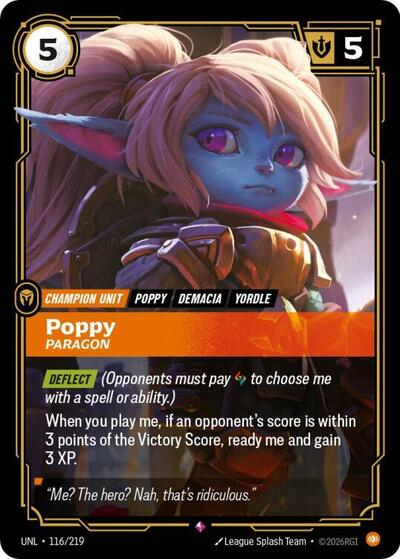 Riftbound- Unleashed - Poppy - Paragon 116/219 Rare