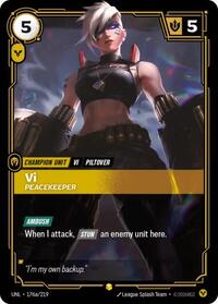 Riftbound- Unleashed - Vi - Peacekeeper (Alternate Art) 176a/219 Showcase