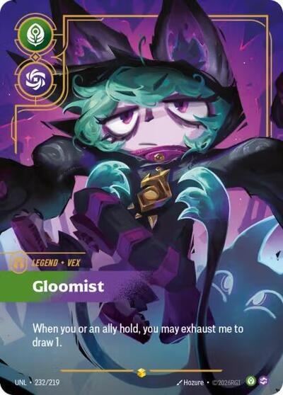Riftbound- Unleashed - Vex - Gloomist (Overnumbered) 232/219 Showcase