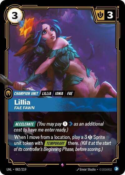 Riftbound- Unleashed - Lillia - Fae Fawn 082/219 Rare