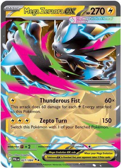 Mega Evolution Pitch Black - 027/084 Mega Zeraora ex Double Rare