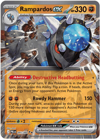 Mega Evolution Pitch Black - 045/084 Rampardos ex Double Rare