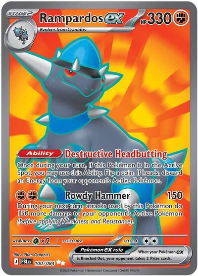 Mega Evolution Pitch Black - 100/084 Rampardos ex Ultra Rare
