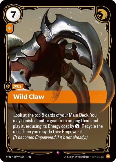 Vendetta - 089/166 Wild Claw Rare