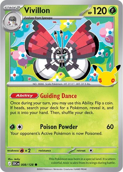 30th Celebration - 008/128 Vivillon Common