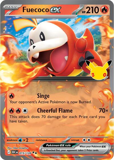 30th Celebration - 015/128 Fuecoco ex Double Rare